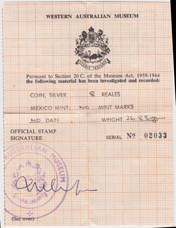 WA Maritime Museum Certificate # 2033