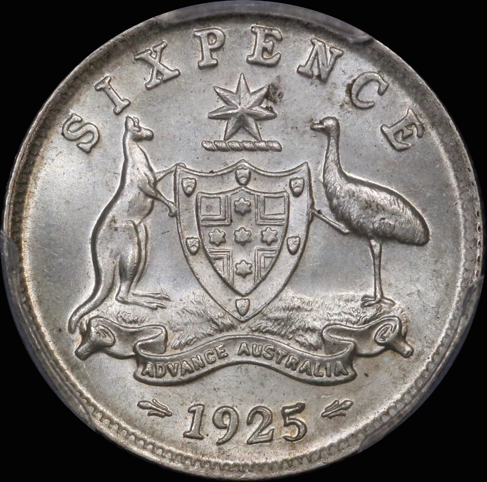 1925 Sixpence Choice Unc (PCGS MS63) product image