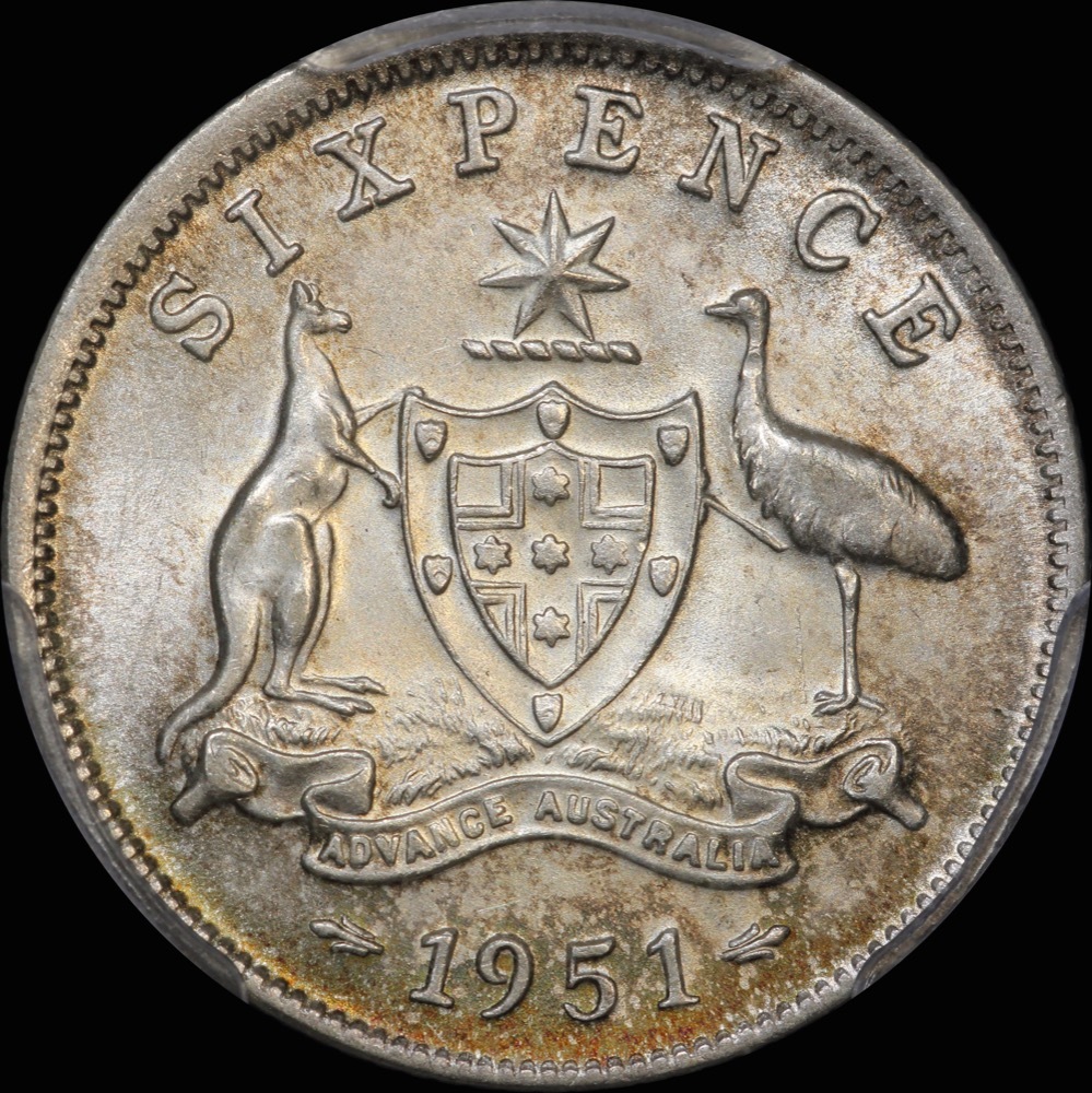 1951 Sixpence Choice Unc (PCGS MS63) product image