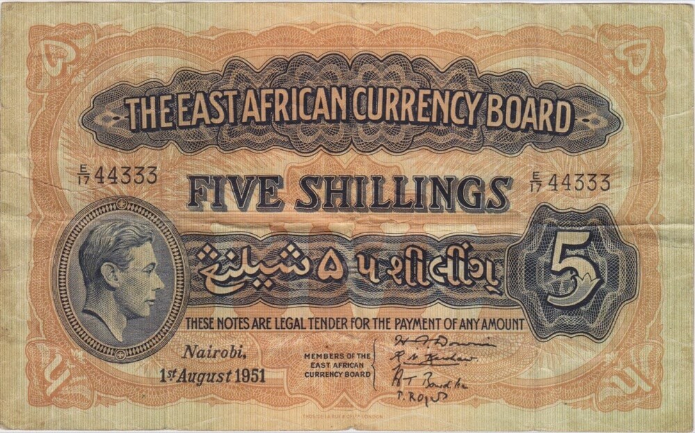 East Africa 1951 5 Shillings Pick#28a Very Fine product image