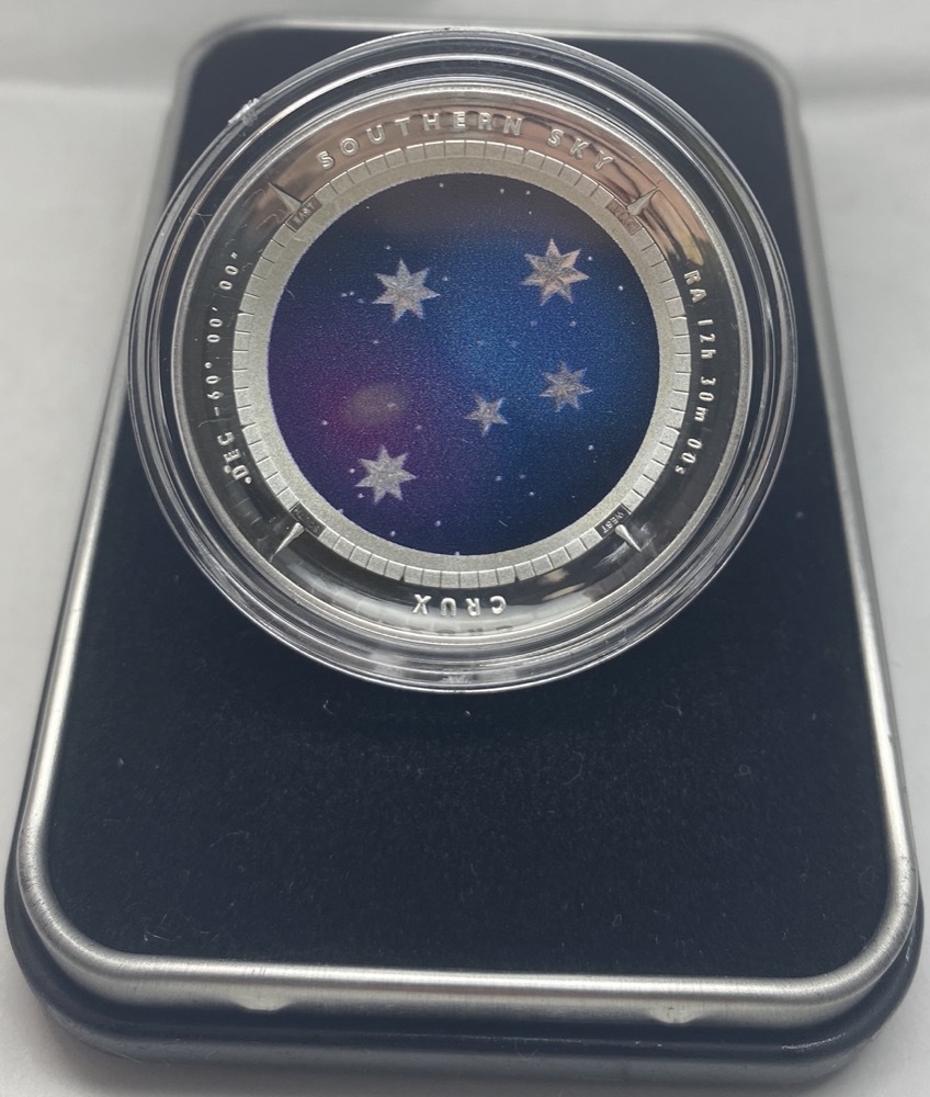 2012 Silver 5 Dollar Coin Southern Sky - Crux | Sterling & Currency