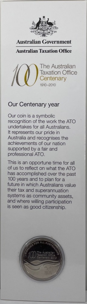 2010 Carded 20 Cent Unc Coin ATO Centenary | Sterling & Currency