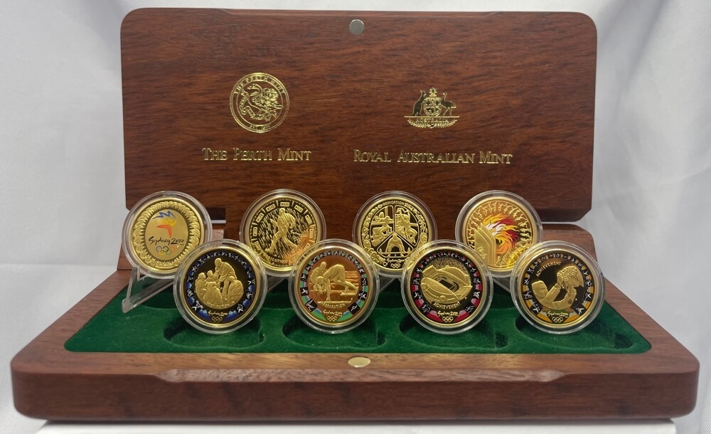 Australia 2000 Gold Olympic Proof 8 Coin Set | Sterling & Currency