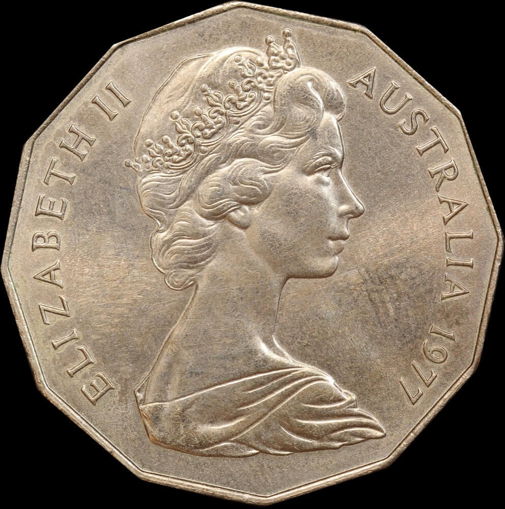 1977 50 Cent QEII Silver Jubilee Uncirculated Sterling Currency