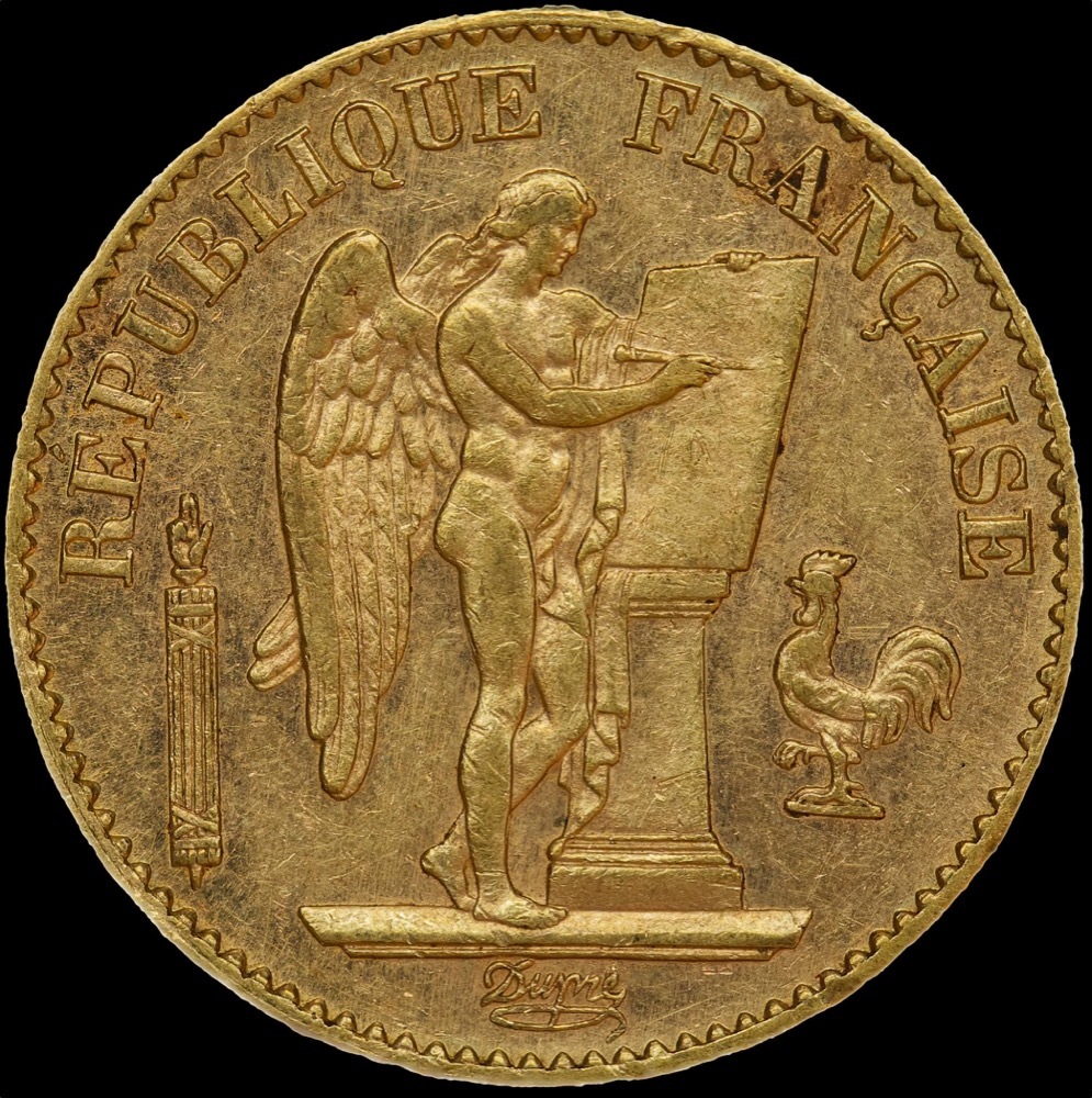 France 1895-A Gold 20 Francs Angel KM#825 good EF product image