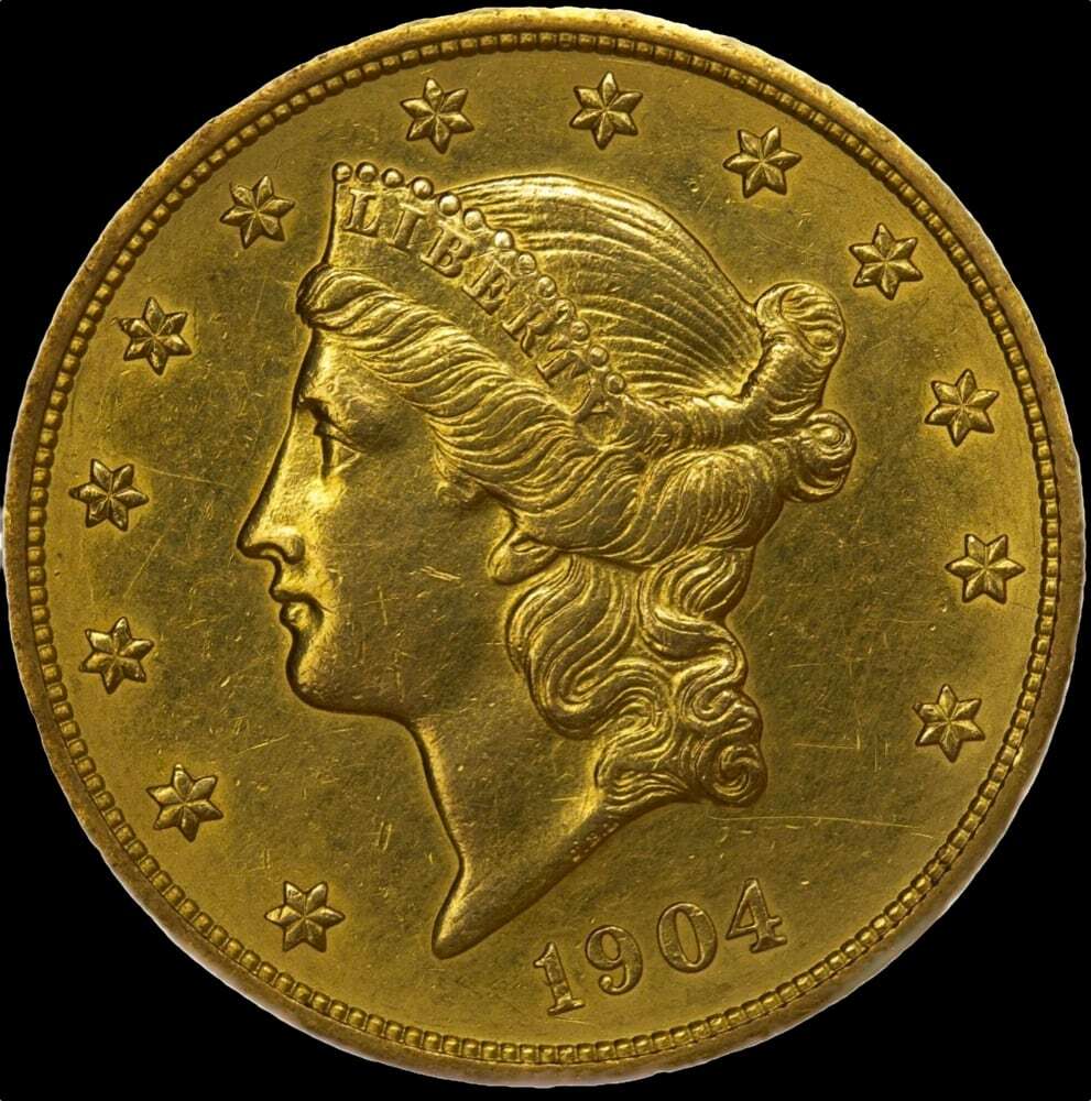United States 1904 Gold 20 Dollar Double Eagle good EF product image