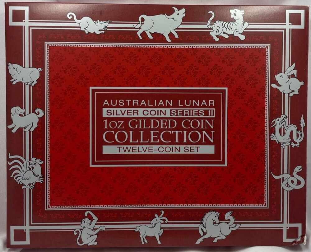 2008-2018 Silver Lunar Series II 12 Coin Gilded Collection - Missing Pig product image