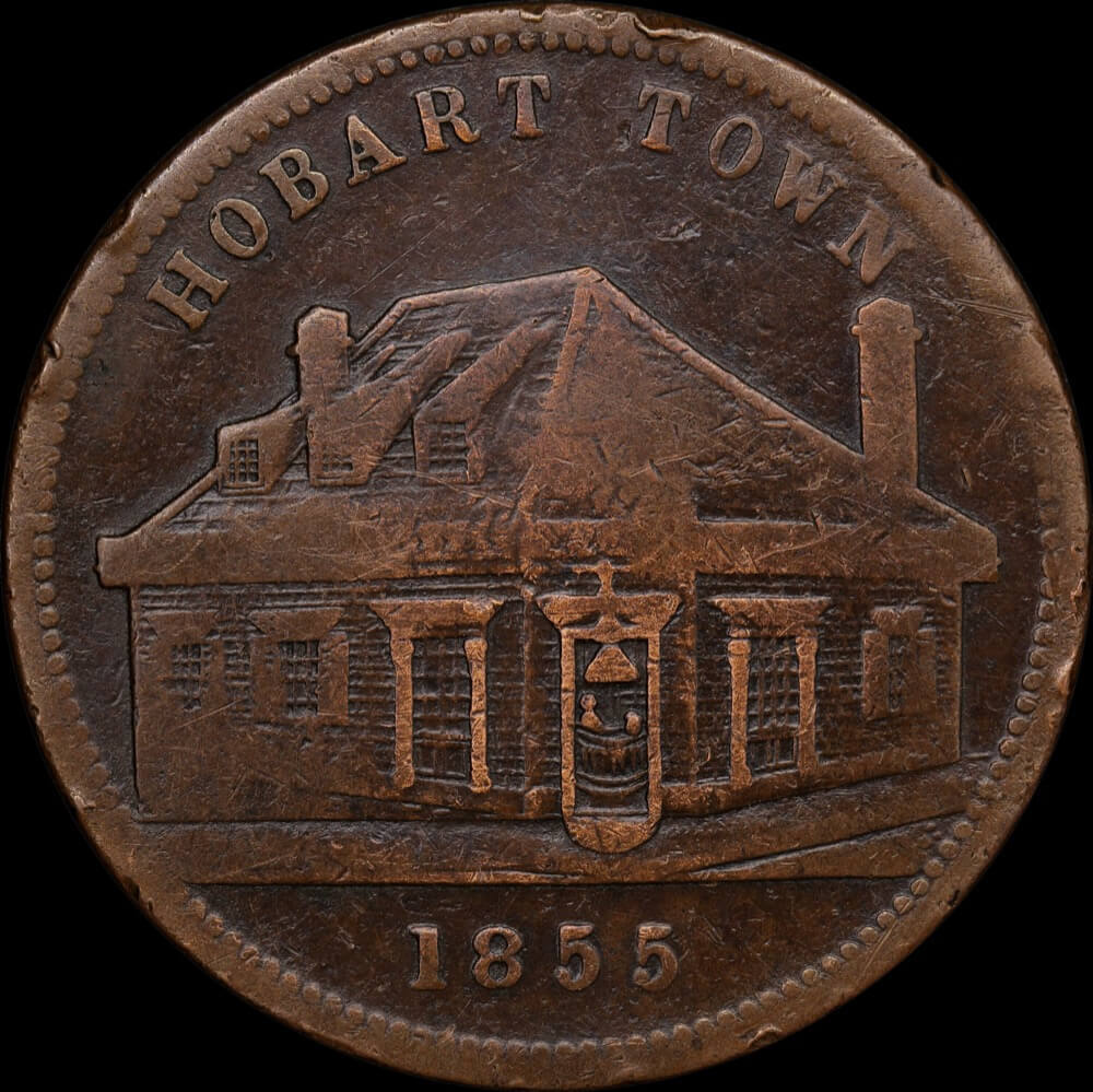 1855 W.D Wood Copper Penny Token A640 Sterling Currency