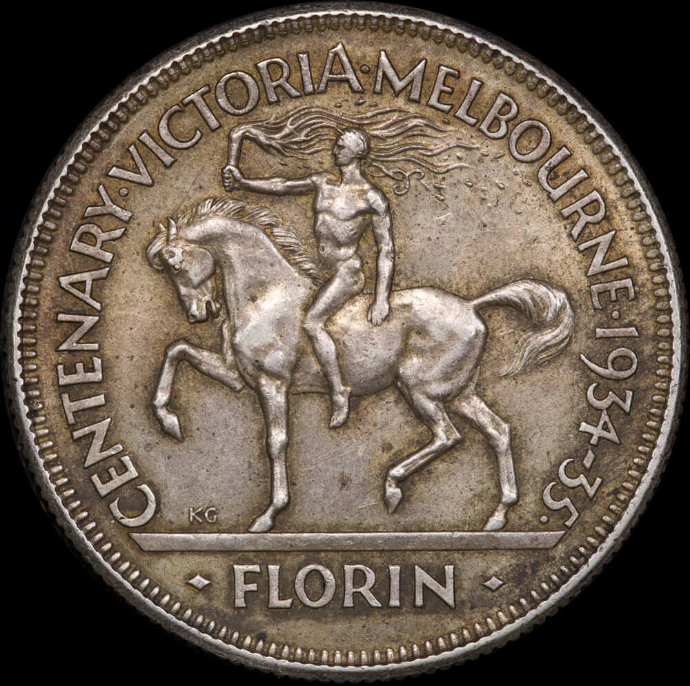 1934/5 Florin Melbourne Centenary good VF product image