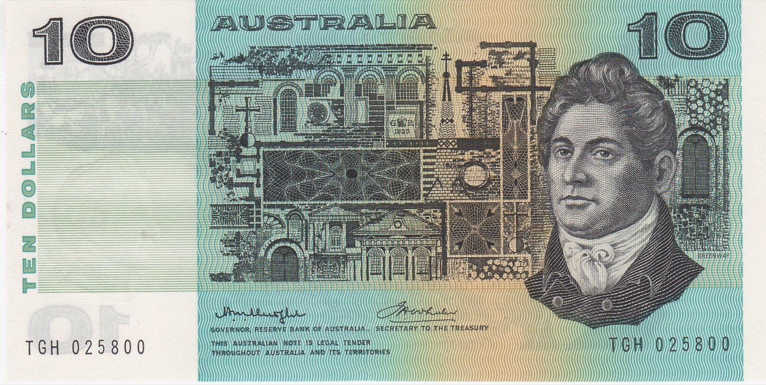 1976 $10 Note Gothic Serials Centre Thread Knight/Wheeler R306A Uncirculated product image