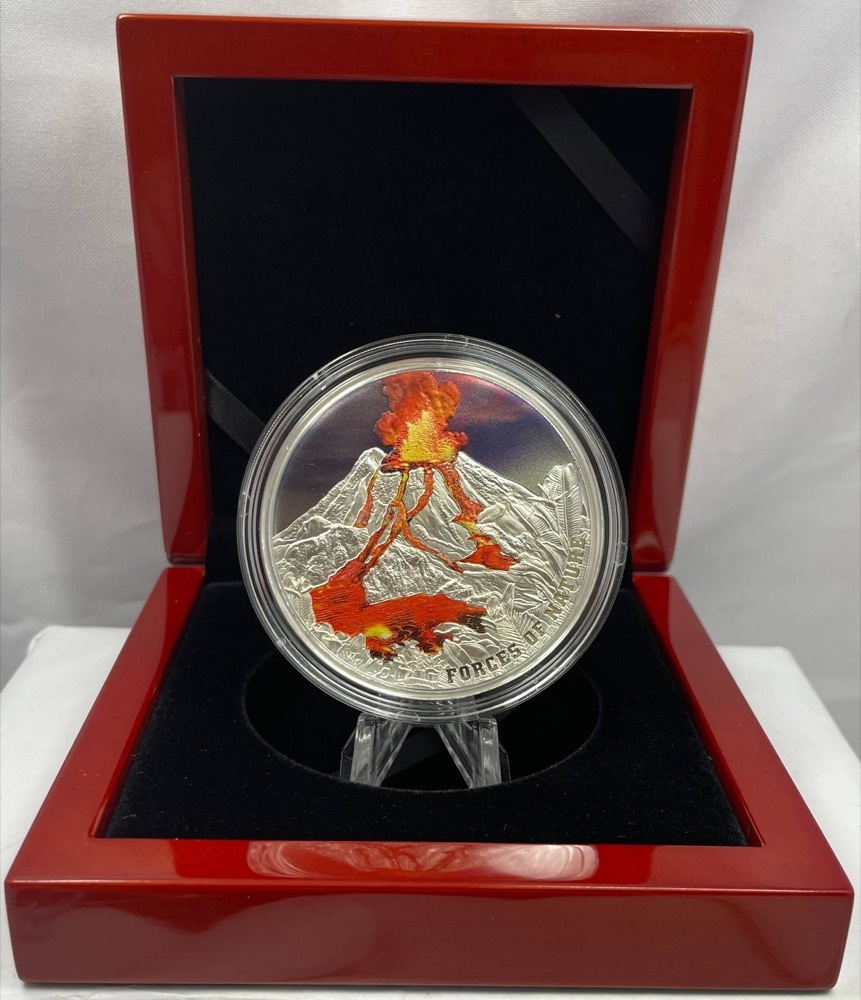 Niue 2023 2oz Silver Proof Coin Forces of Nature - Volcano product image