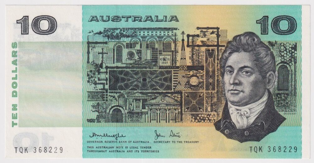 1979 $10 Note Gothic Serials Side Thread Knight/Stone R307A Uncirculated product image