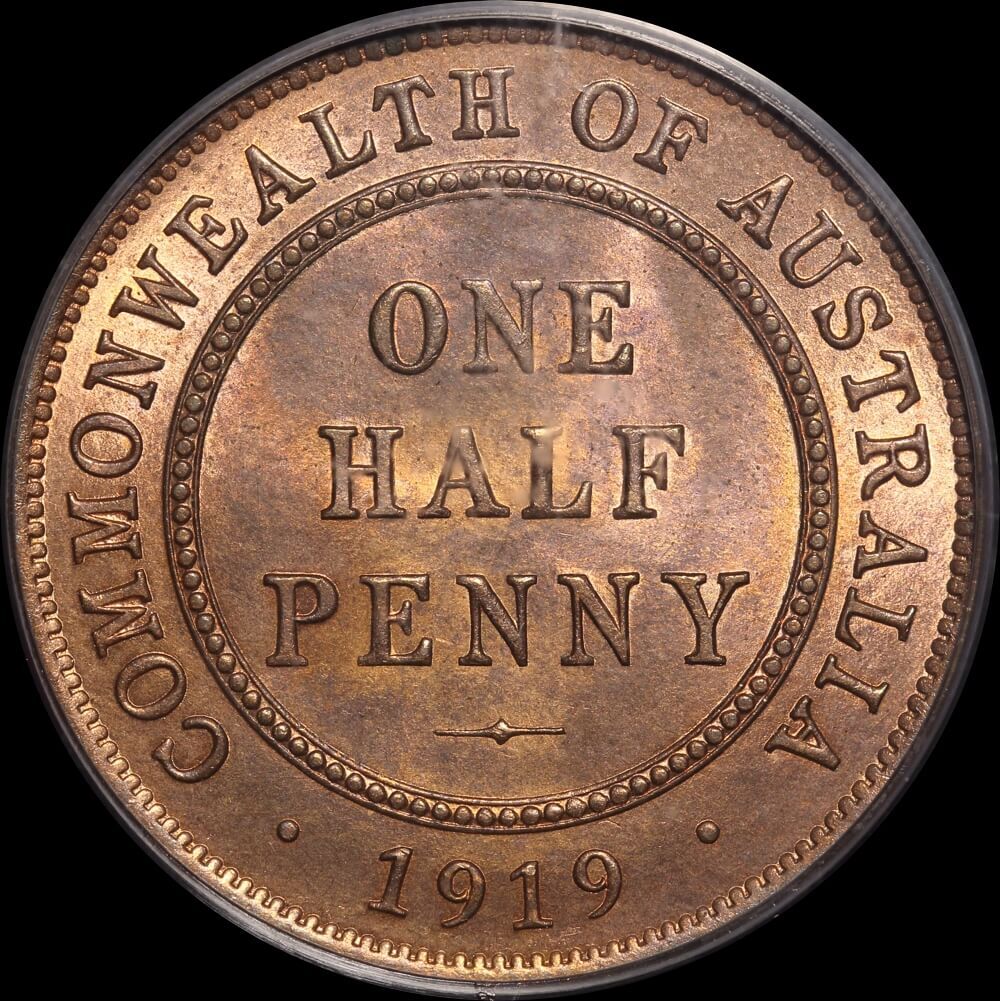 1919 Halfpenny Choice Unc (PCGS MS63RB) product image