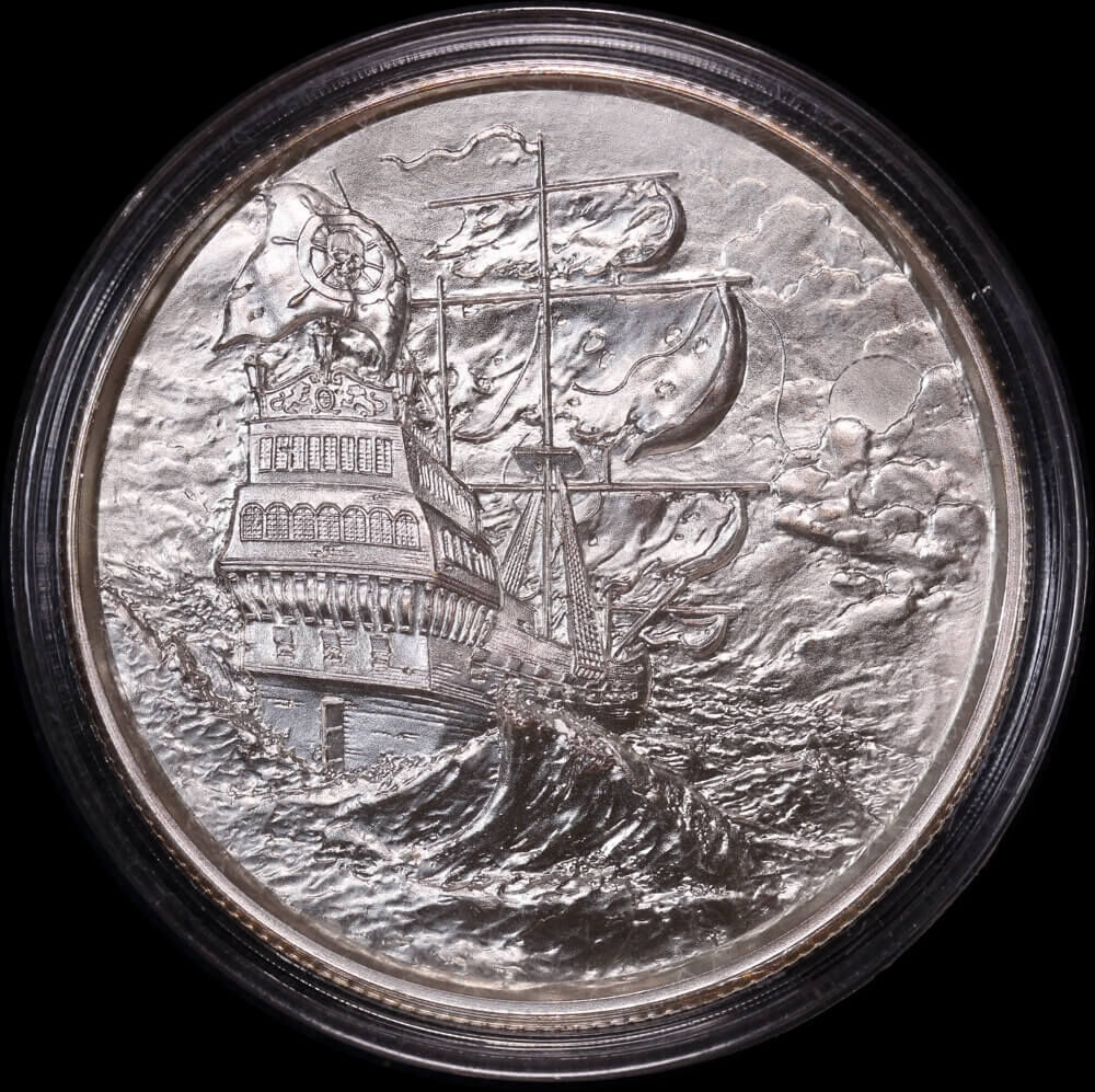 USA 2oz Silver Round Elemetal Privateer Series - Ship in The Storm product image