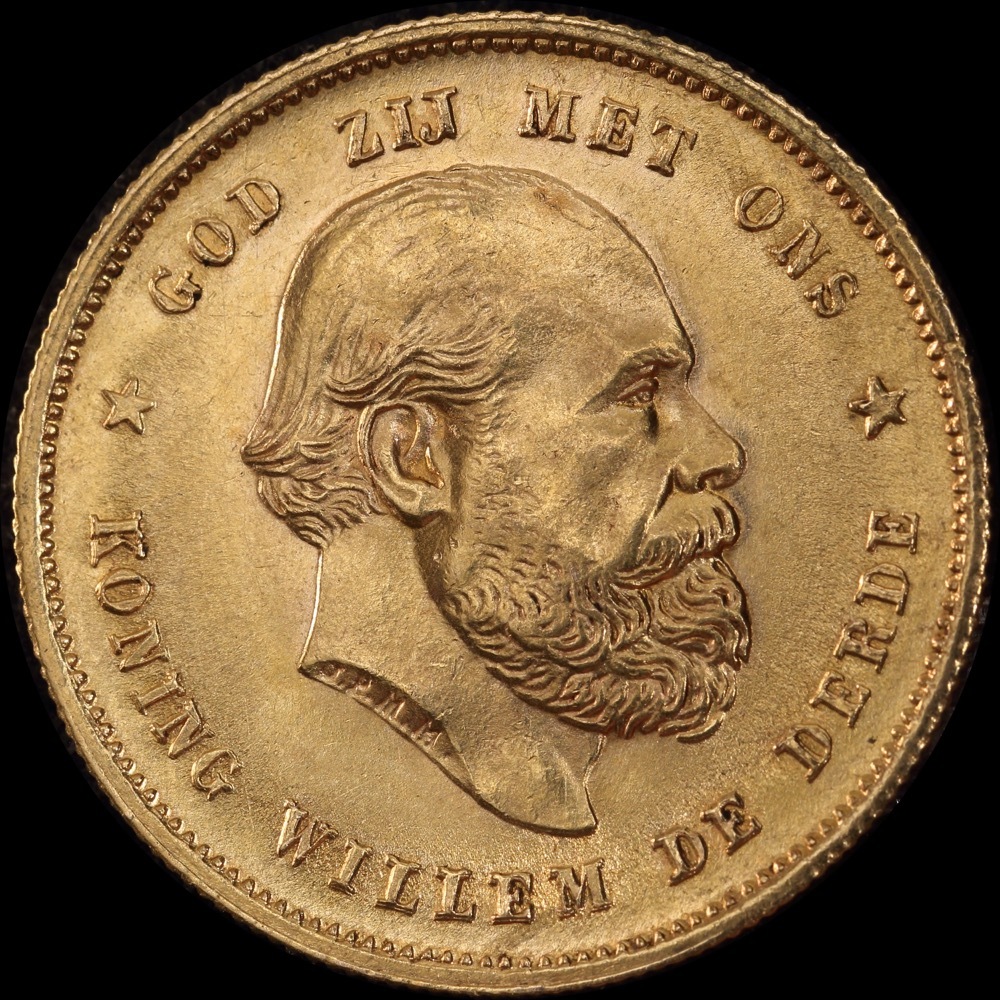 Netherlands 1876 Gold 10 Guilder KM# 106 Uncirculated product image