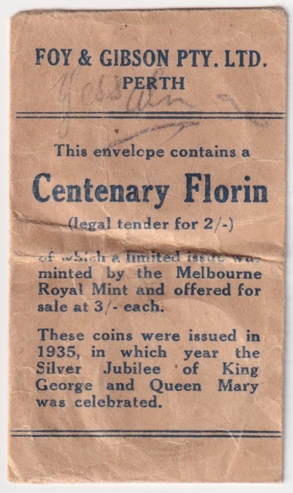 1934/5 Foy & Gibson Paper Bag (Perth) Very Fine product image