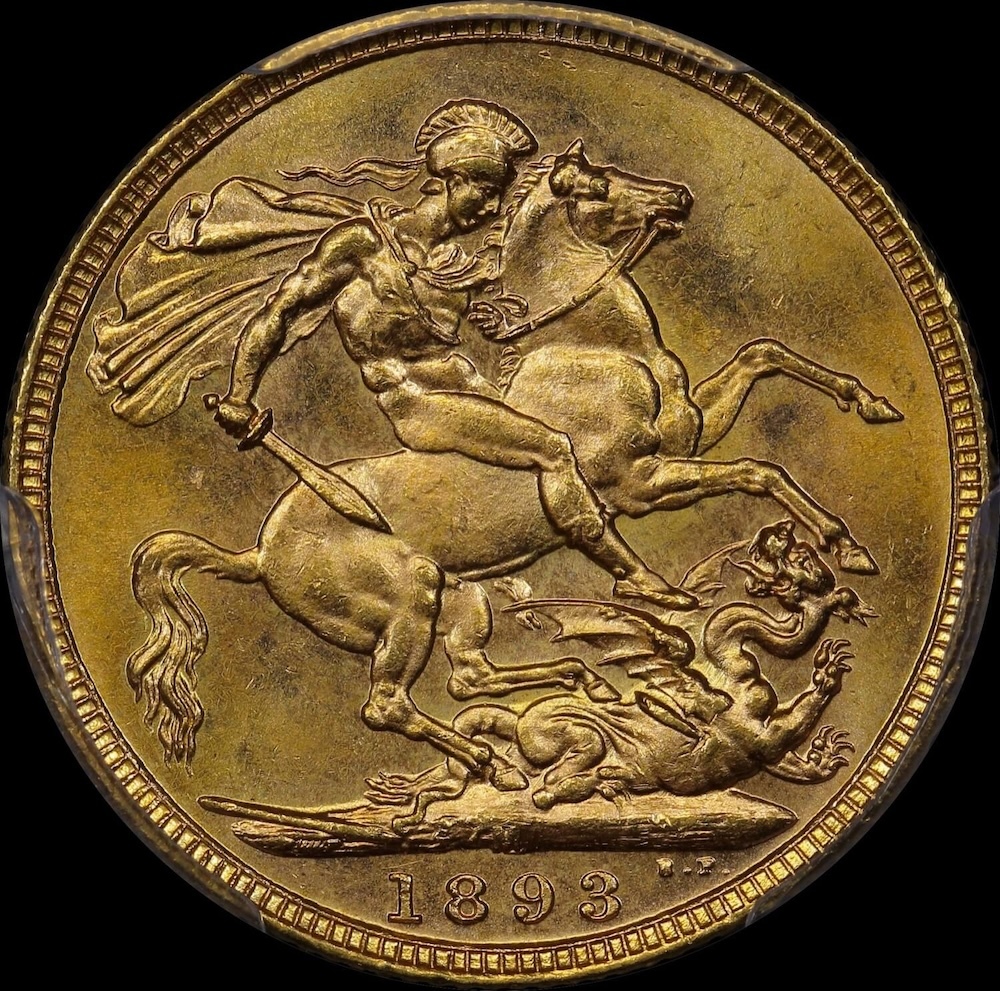 1893 Melbourne Jubilee Head Sovereign Unc (PCGS MS62) product image