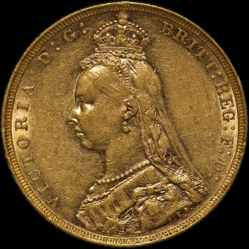 1889 Melbourne Jubilee Head Sovereign Extremely Fine product image