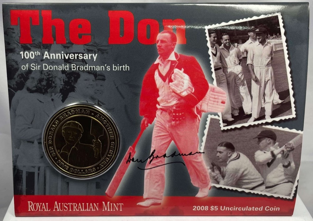 Australia 2008 Five Dollar Unc - The Don 100th Anniversary of Birth product image