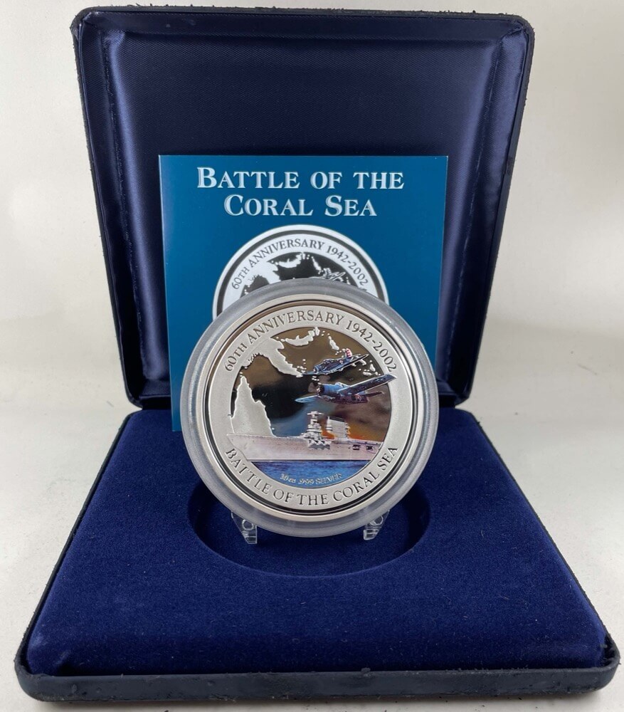 Cook Islands 2002 Silver Ten Ounce Proof Coin Battle of the Coral Sea product image