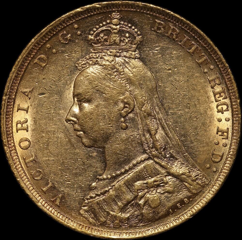 1890 Melbourne Jubilee Head Sovereign Extremely Fine product image