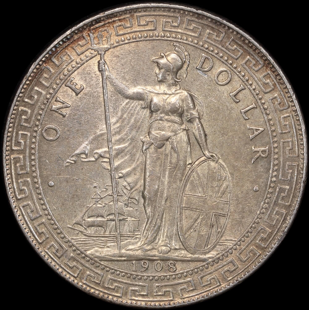 Great Britain 1908-B Silver Trade Dollar KM#T5 about Unc product image