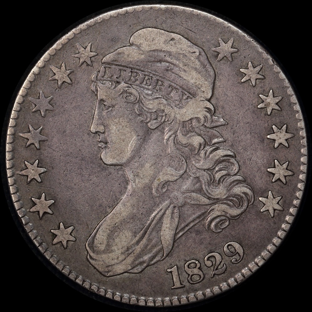 United States 1829 Silver Half Dollar - Capped Bust KM# 37 about VF product image