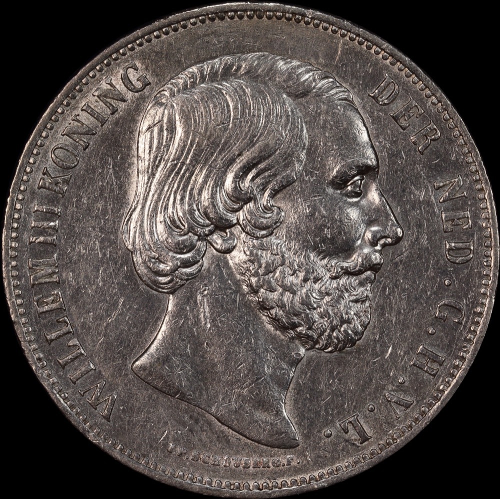 Netherlands 1862 Silver 2 1/2 Guilder KM# 82 Extremely Fine product image