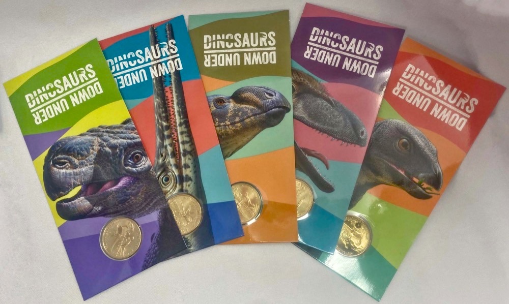 2022 Set of 5 'C' Mintmark $1 Coins - Dinosaurs Down Under product image