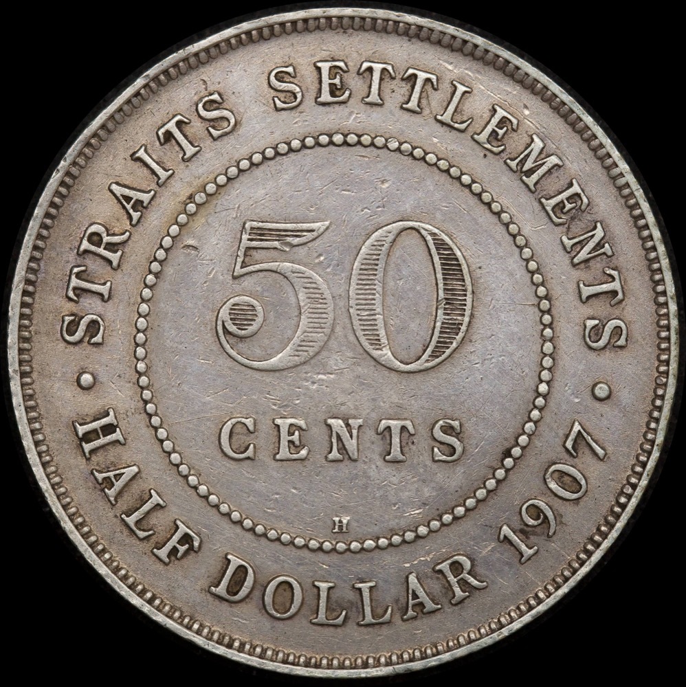 Straits Settlements 1907 50 Cent KM#24 About Very Fine product image