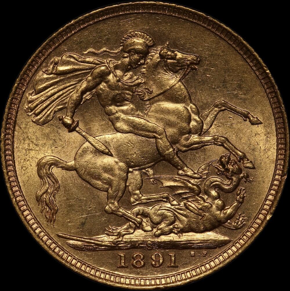 1891 Sydney Jubilee Head Sovereign good EF product image