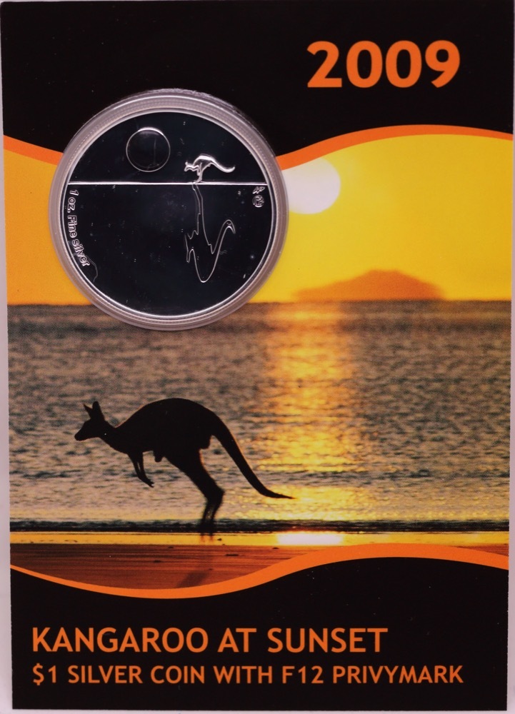 2009 One Dollar Silver Kangaroo At Sunset F12 Privy Mark product image