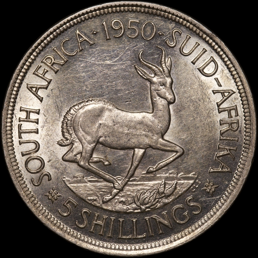 South Africa 1950 Silver 5 Shillings KM#40.1 about Unc product image