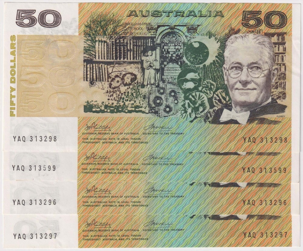 1973 $50 Note Run of 4 Phillips/Wheeler R505 good EF product image