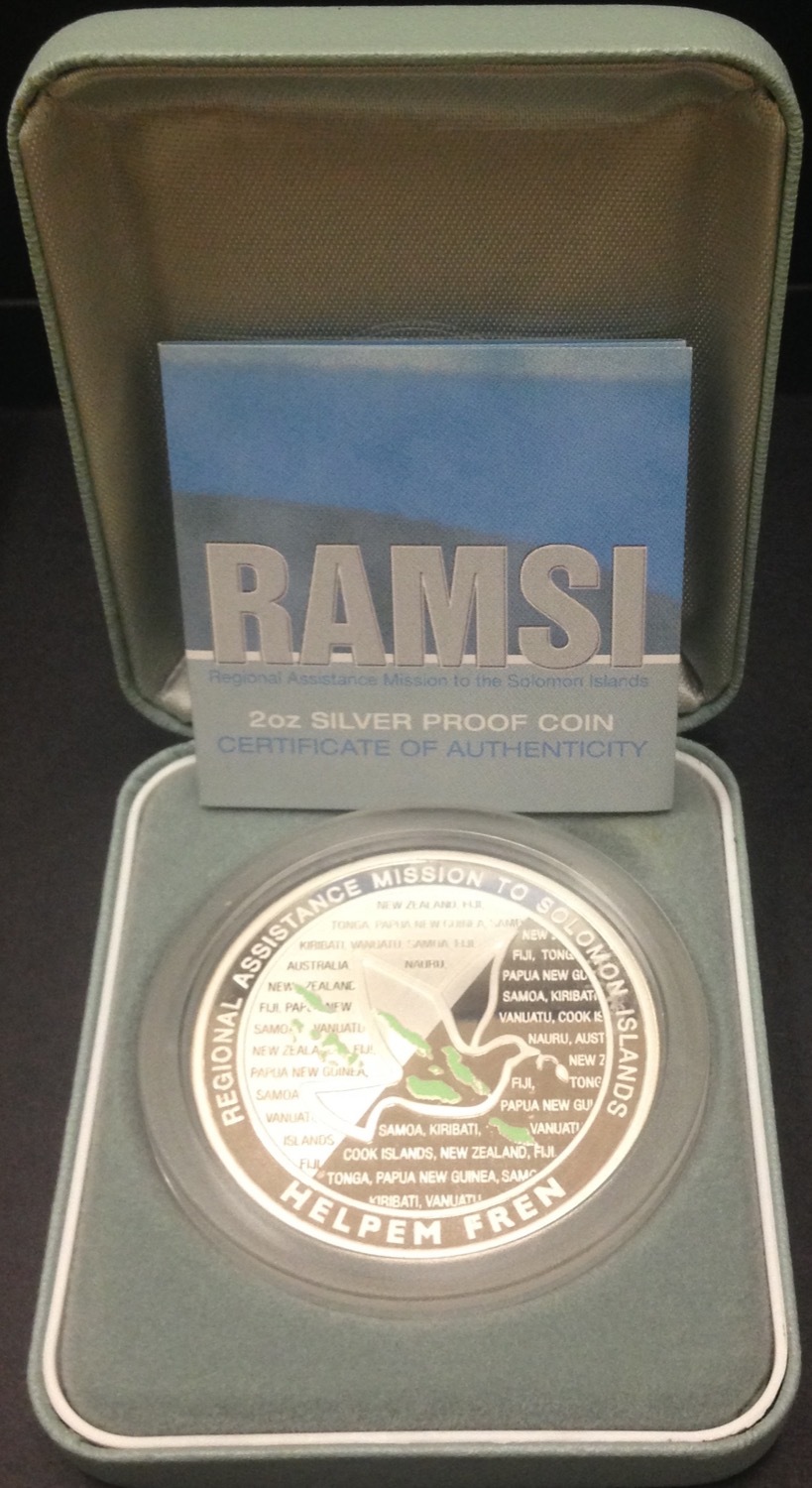 Solomon Islands 2005 Proof Silver 2 Dollars 2oz RAMSI product image