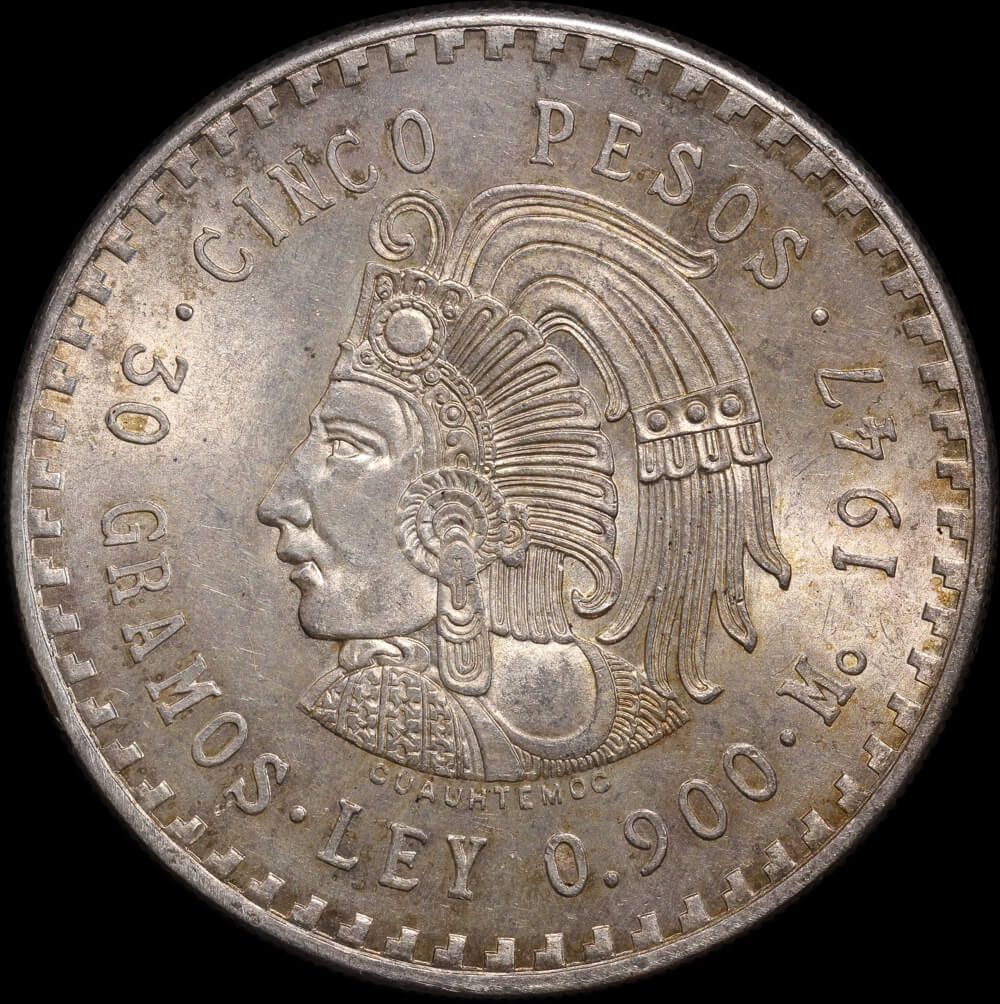 Mexico 1947 Silver 5 Pesos KM#465 Uncirculated product image