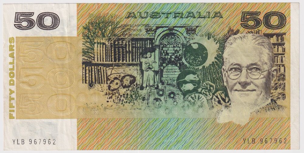 1983 $50 Note Johnston/Stone Missing Intaglio and Signatures R508 good VF product image