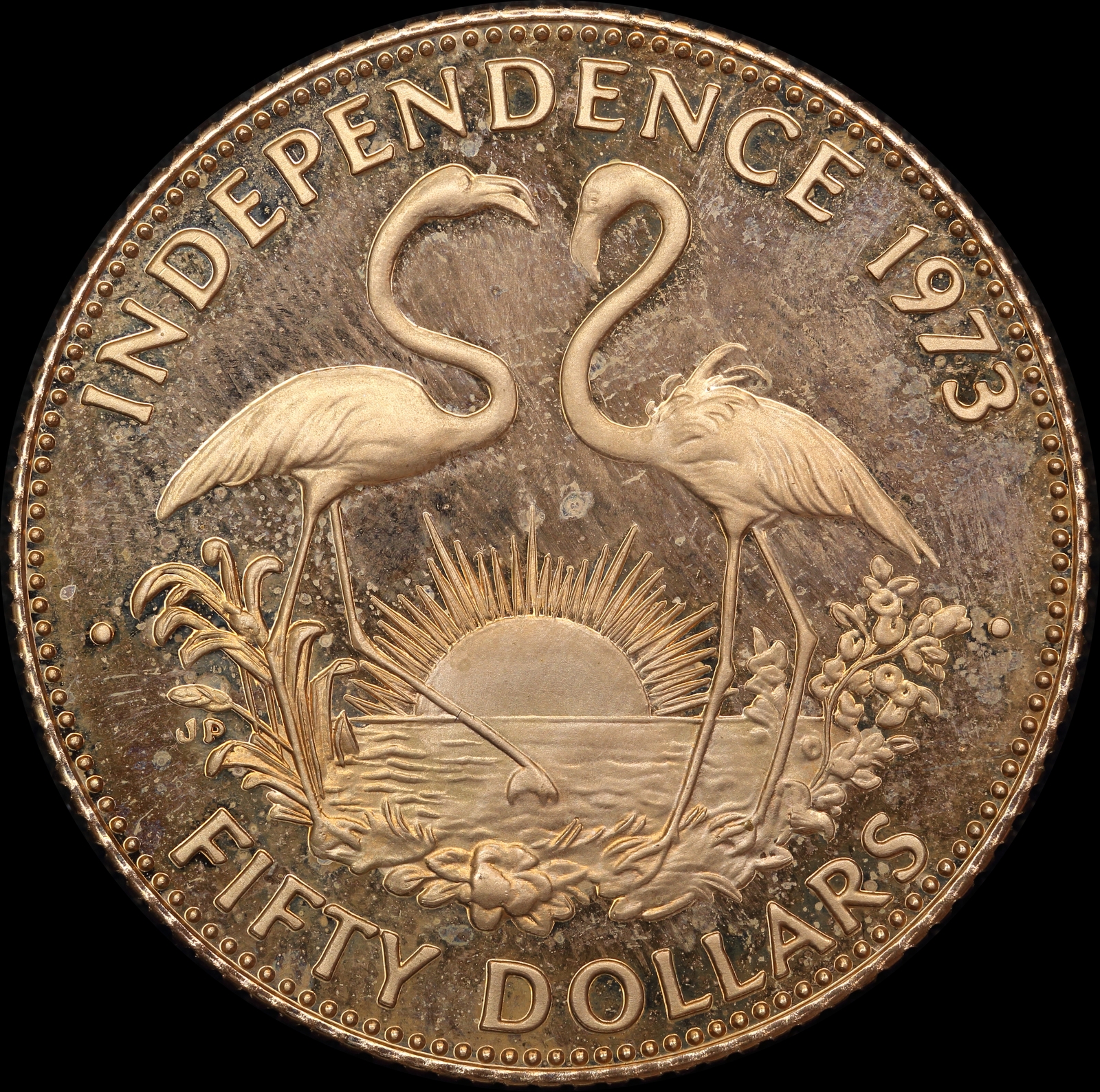 Bahamas 1973 Gold 50 Dollar Coin KM#48 Independence Commemorative product image