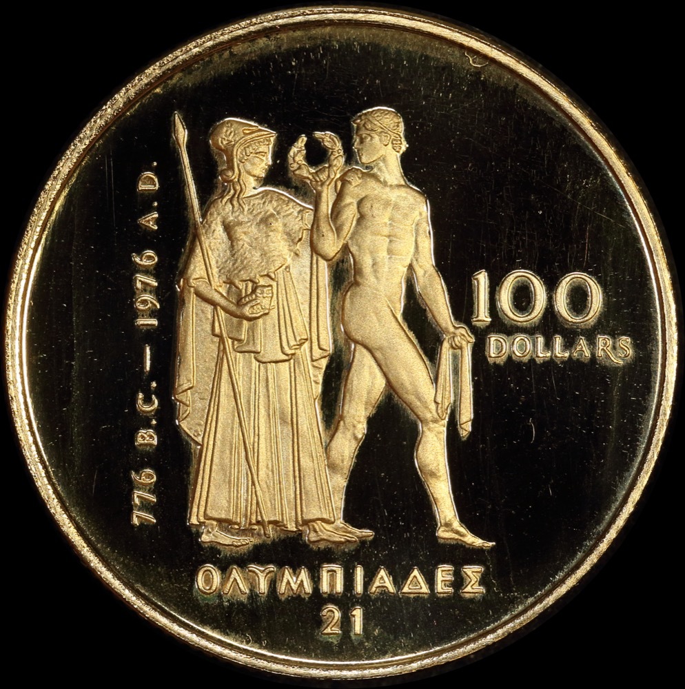 Canada 1976 Gold 100 Dollars Proof Coin KM#116 Montreal Olympics product image