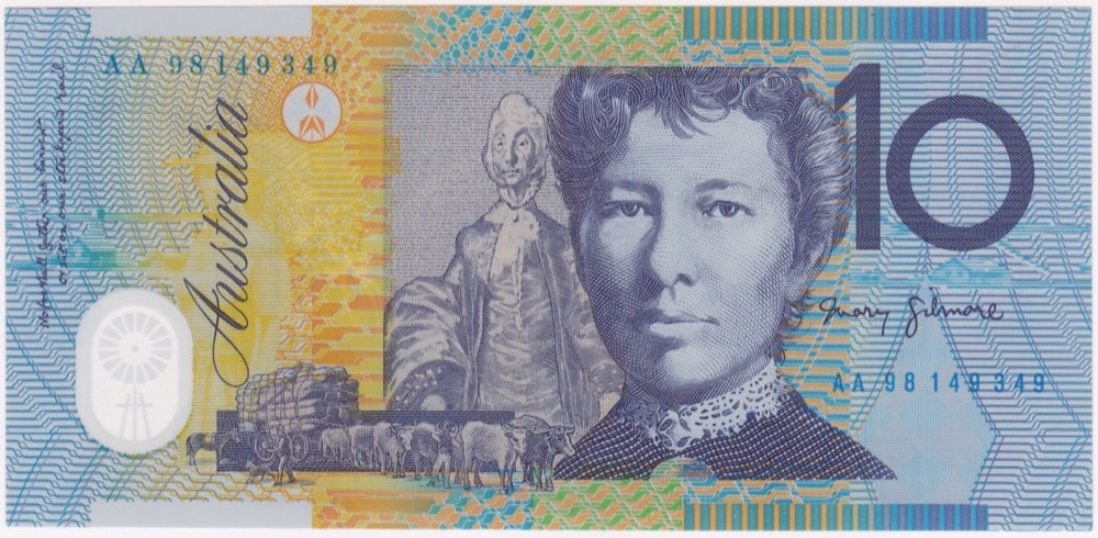 1998 $10 Note Macfarlane/Evans AA98 First Prefix R318cF Uncirculated product image