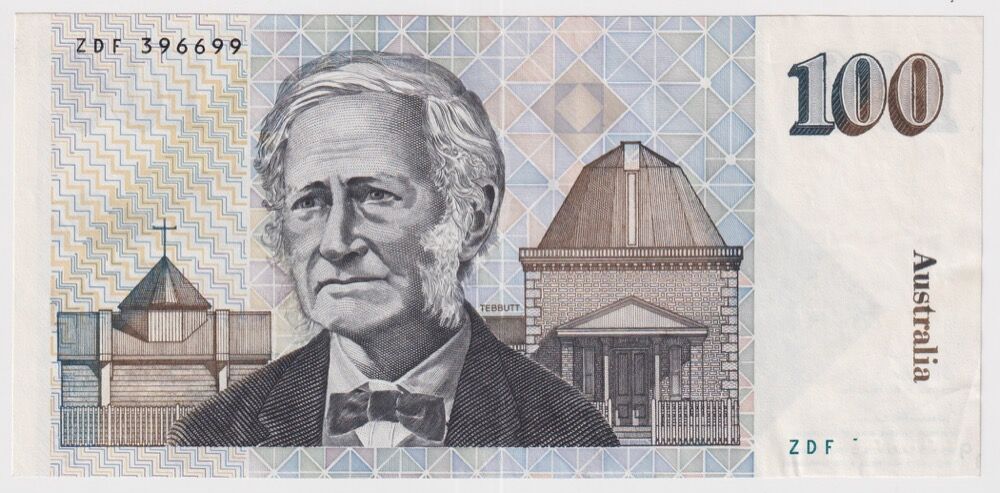 1984 $100 Note Johnston/Stone Missing Part Serial / Flap Error R608 good EF product image