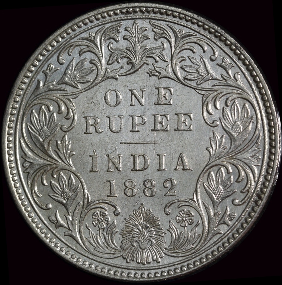 India (British) 1882 Silver Rupee Pr# 158 S&W 6.64 Uncirculated product image