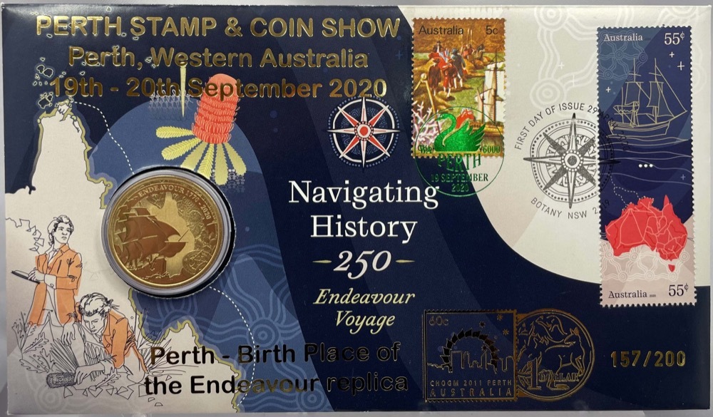 2020 $1 PNC Navigating History - Perth Stamp & Coin Show Overprint product image