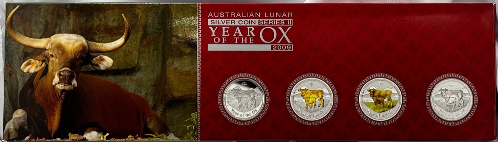 2009 Silver Lunar Four Coin Typeset Year of the Ox Series II product image