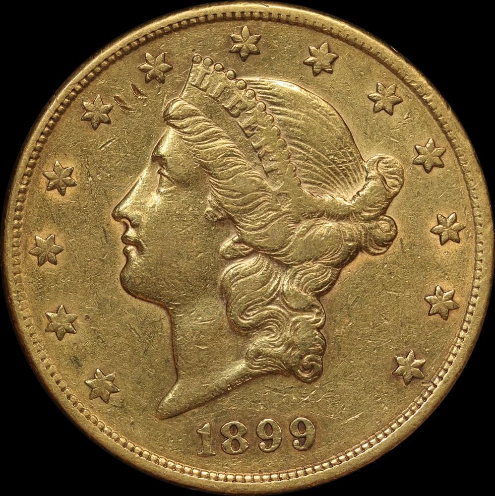 United States 1899-S Gold 20 Dollar Double Eagle Extremely Fine product image