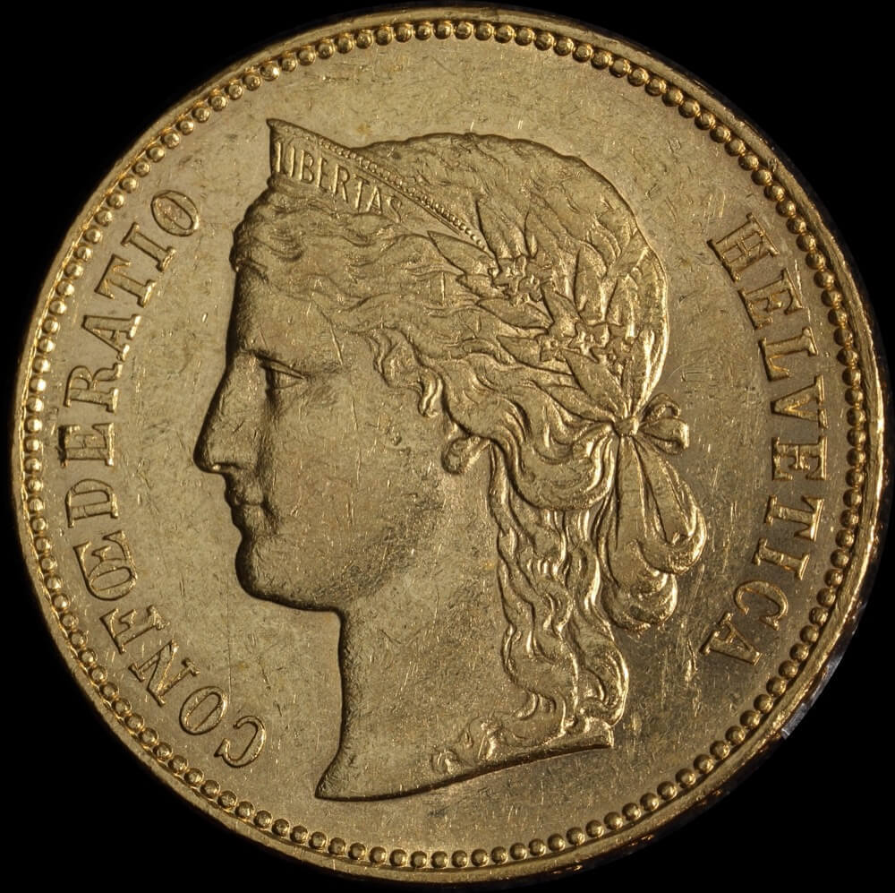 Switzerland 1895-B Gold 20 Francs KM#31.3 good EF product image