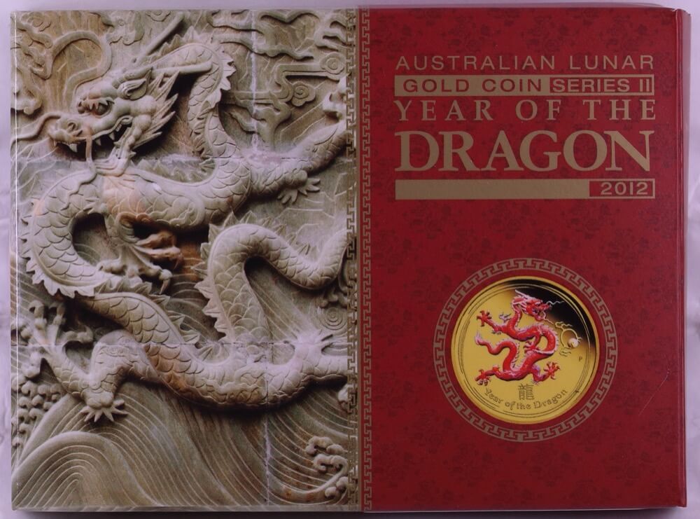 2012 Gold 1/10oz Coloured Proof Coin Lunar Year of the Dragon product image