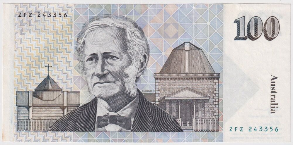 1990 $100 Note Fraser/Higgins R612 about Uncirculated  - Abrasion Evident product image