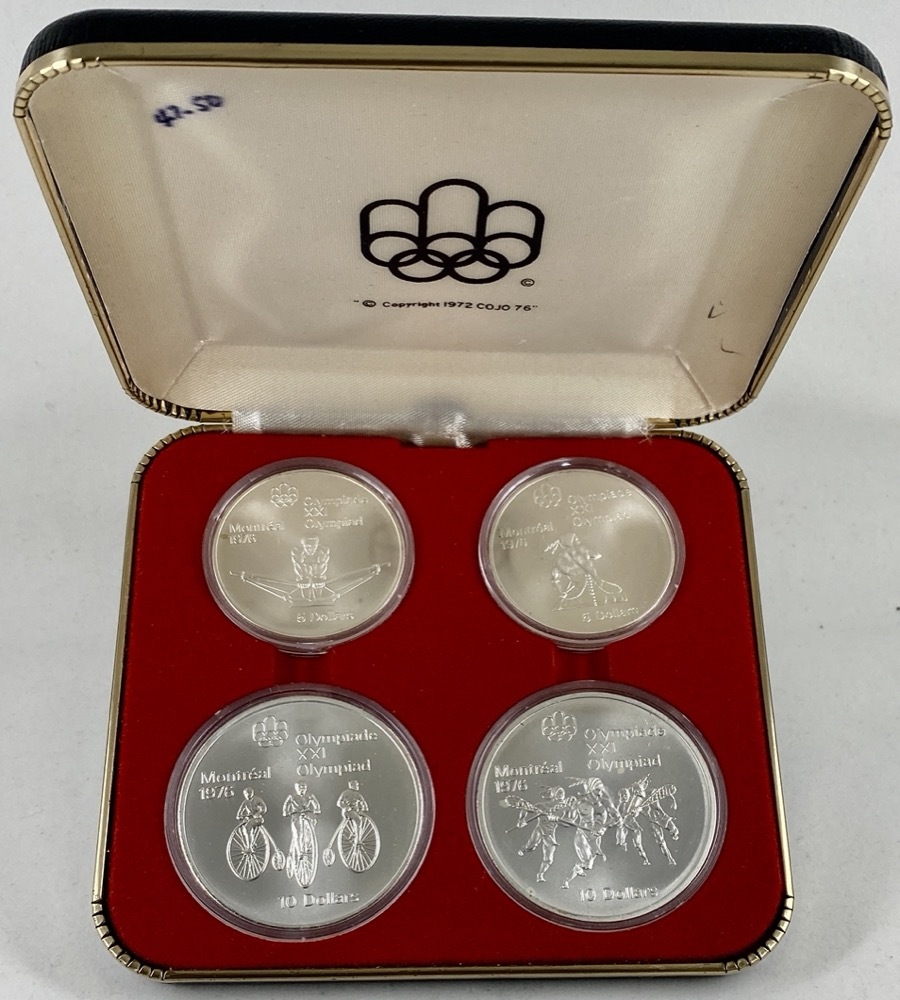 Canada 1974 Set of 4 Silver $5 and $10 Coins - Montreal Olympics (Series III) product image