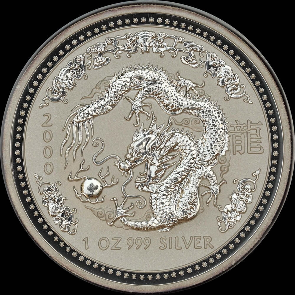 2000 Silver 1oz Unc Coin Lunar Dragon product image